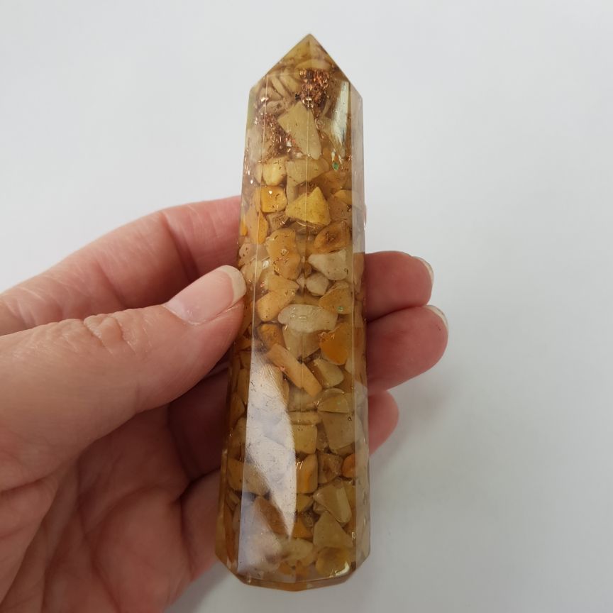 Orgonite Generator - Yellow Aventurine - 10cm Orgonite Generator - Yellow Aventurine - 10cm